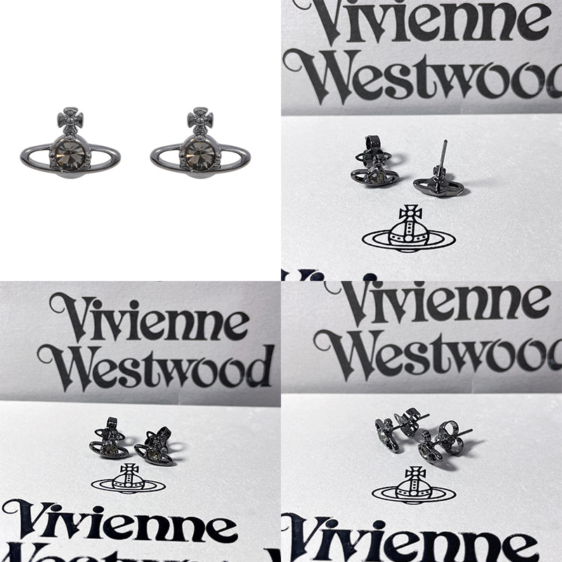 Mini Gem Stud Orb Pendant Earrings (6 Colors)