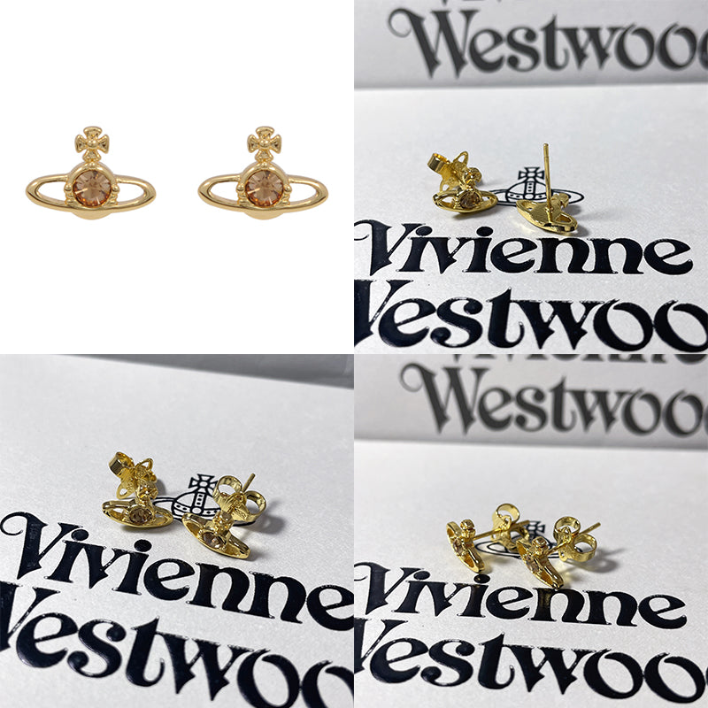 Mini Gem Stud Orb Pendant Earrings (6 Colors)