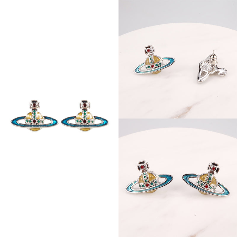 Mini Colorful Abstract Orb Pendant Earrings (8 Colors)