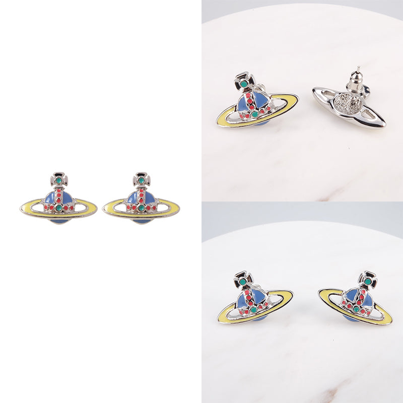 Mini Colorful Abstract Orb Pendant Earrings (8 Colors)