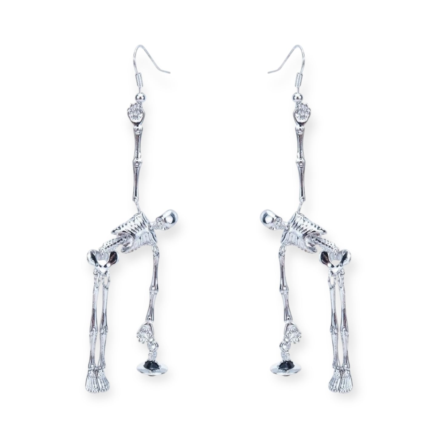 Skeleton Body Holding Orb Pendant Earrings (3 Colors)