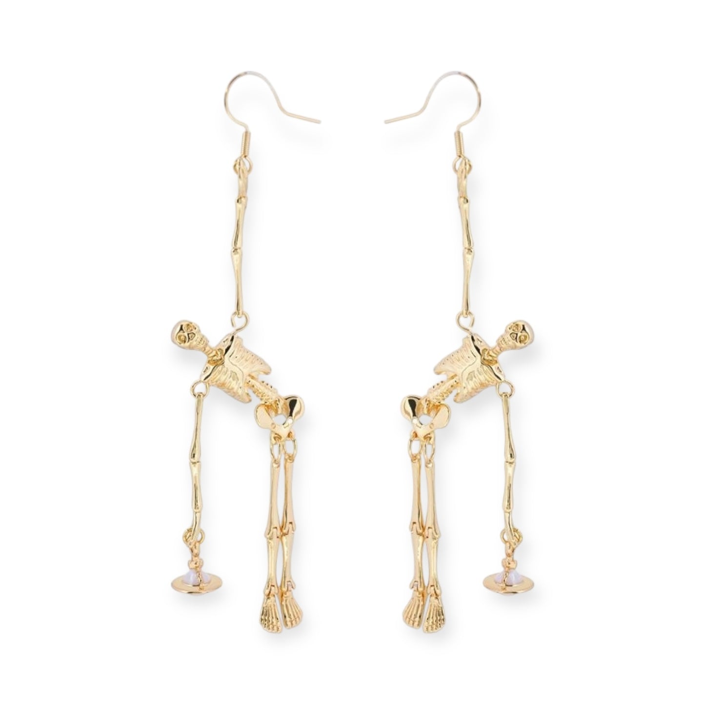 Skeleton Body Holding Orb Pendant Earrings (3 Colors)