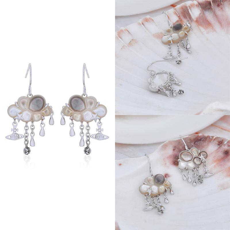 Rain Cloud Charm Pendant Earrings (3 Colors)