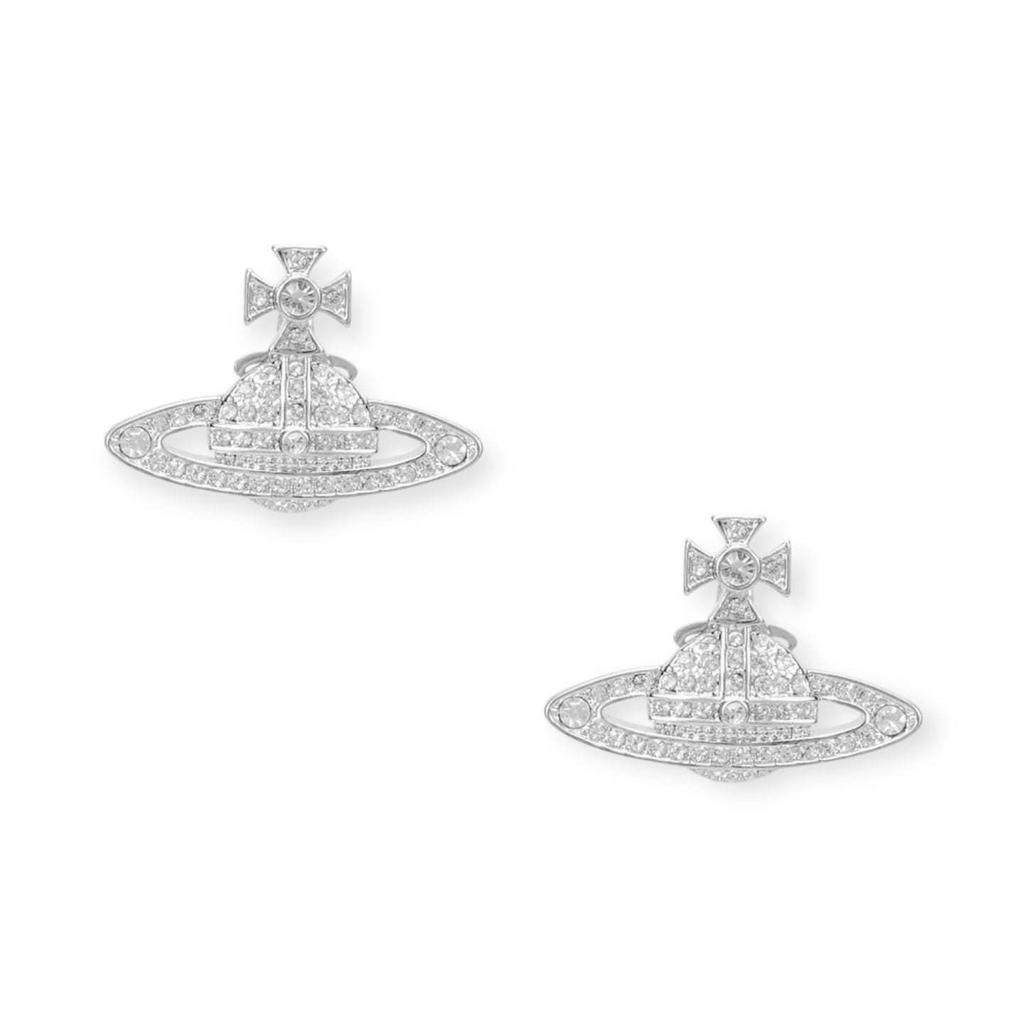 Gem Studded 2D Orb Pendant Earrings (5 Colors)