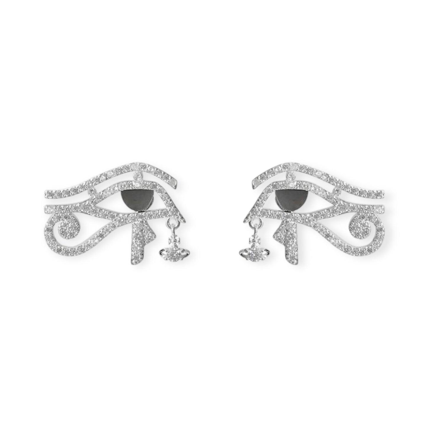 Eye of Horus Design Mini Orb Earrings Gold & Silver (2 Colors)