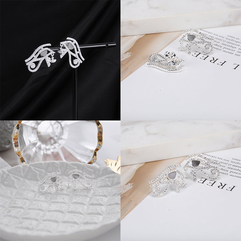 Eye of Horus Design Mini Orb Earrings Gold & Silver (2 Colors)