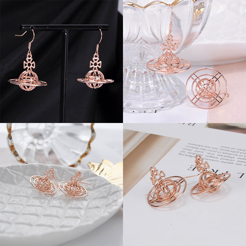Wired Outline Orb Pendant Earrings (4 Colors)