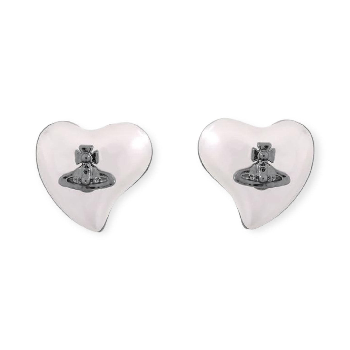 Pearl Heart Shape Shaped Orb Design Earrings (4 Colors)