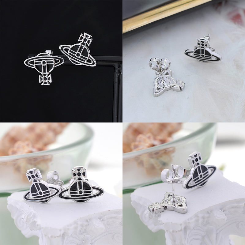 Multicolor Outline Orb Design 2D Earrings (12 Colors)