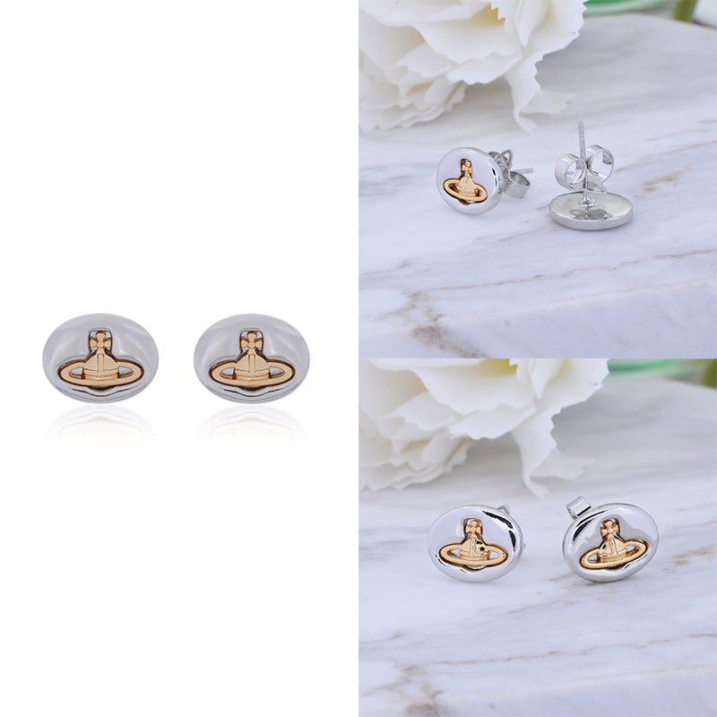 Pebble Stone Design Engraved Orb Earrings (5 Colors)