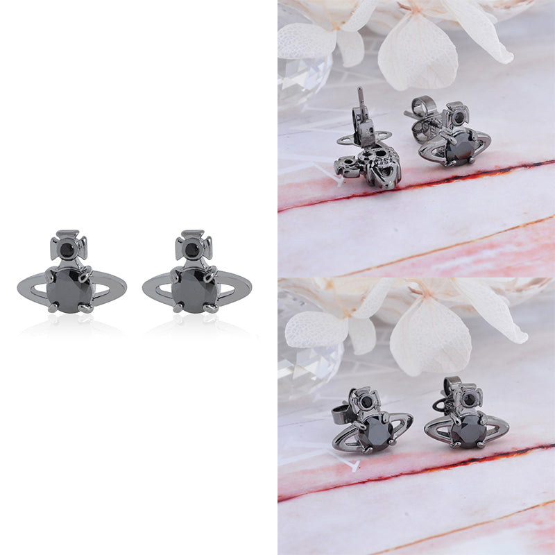 Mini Gem Stud Orb Pendant Earrings (5 Colors)