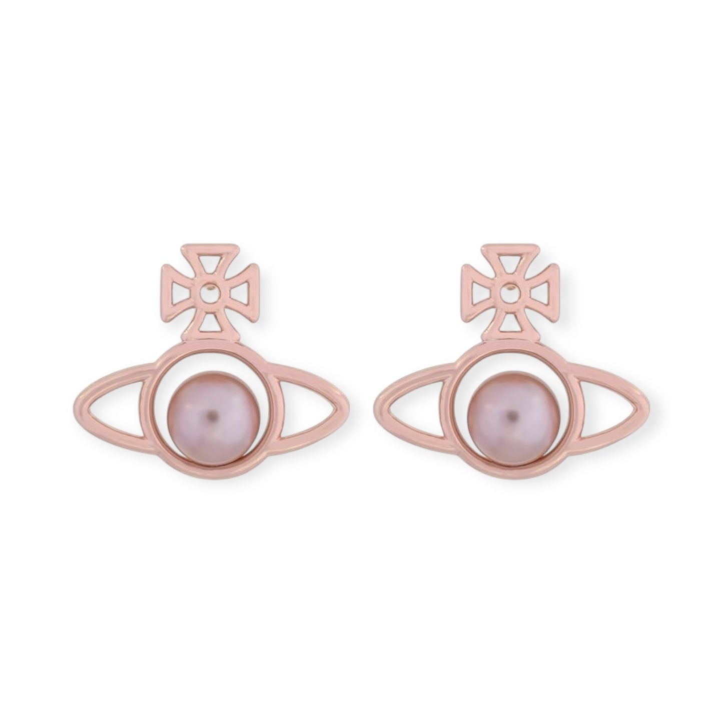 Outline Orb Design Middle Pearl Pendant Earrings (5 Colors)