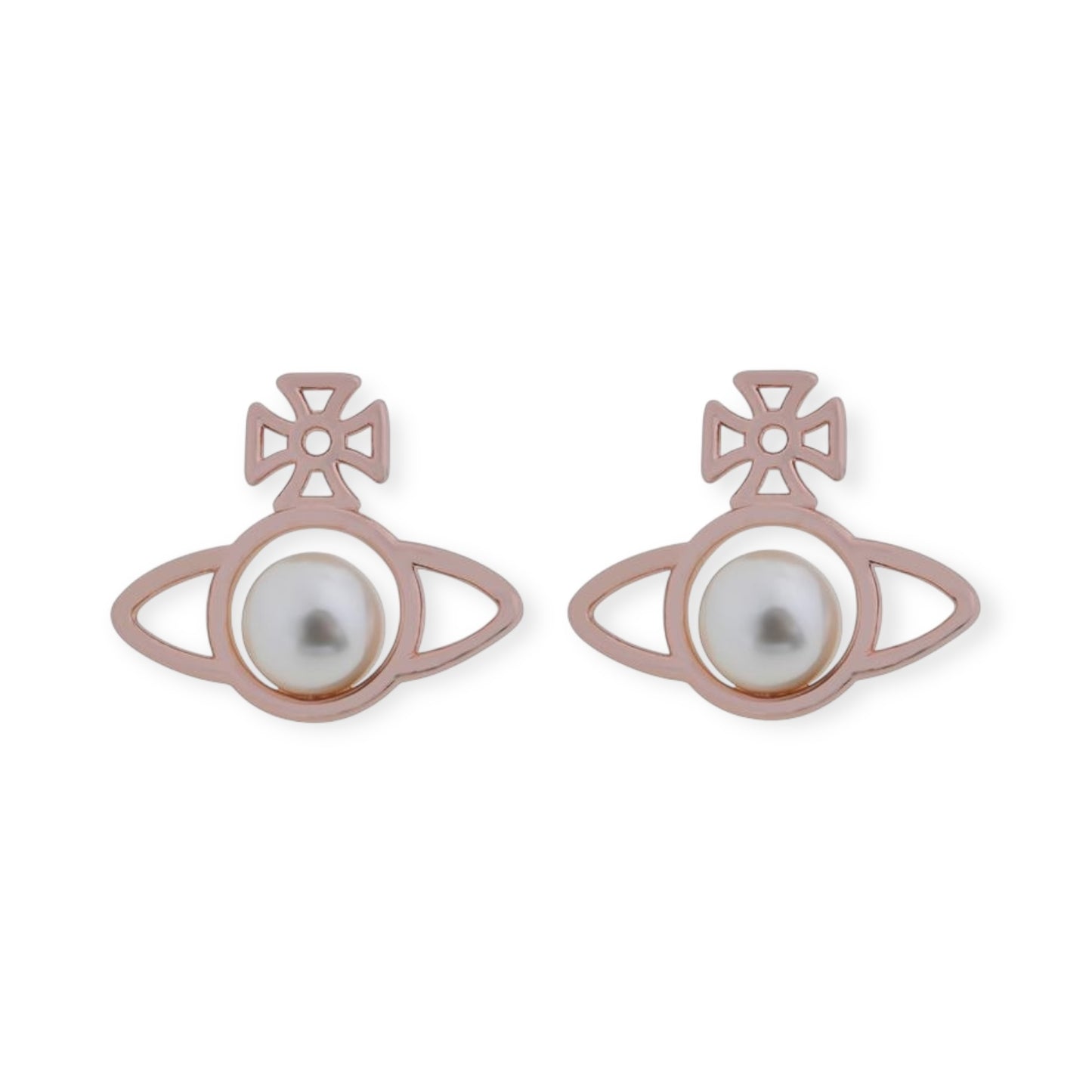 Outline Orb Design Middle Pearl Pendant Earrings (5 Colors)