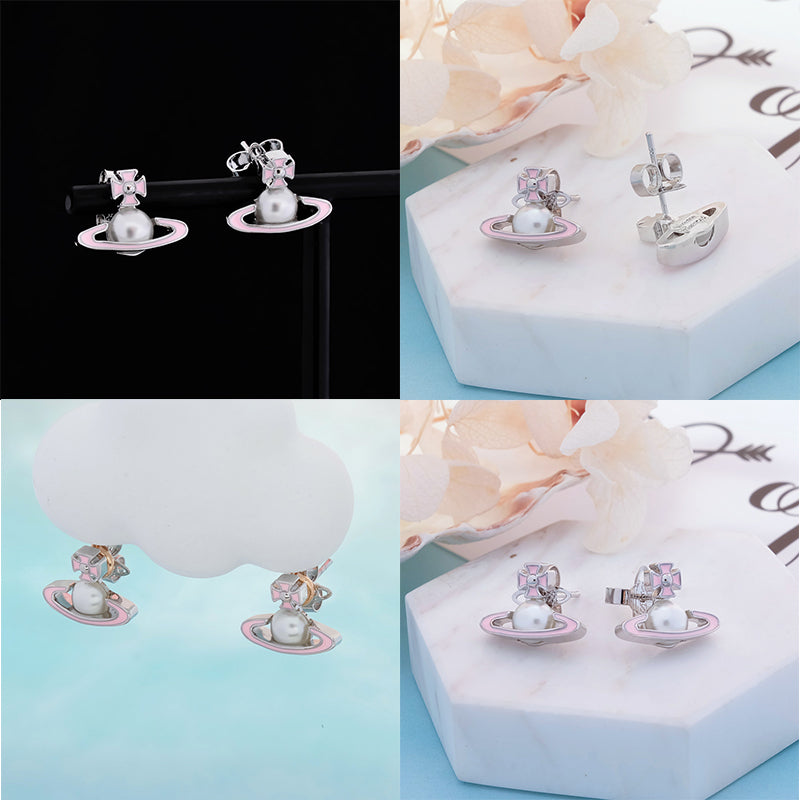 Mini Pearl Orb Pendant Earrings (6 Colors)