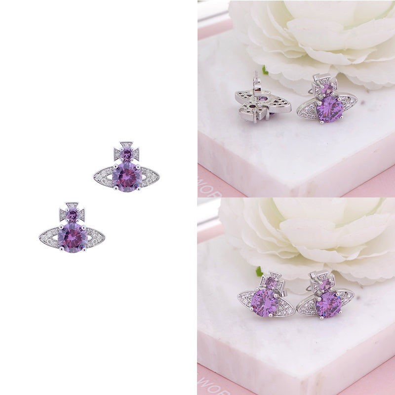 Multicolor Gem Orb Pendant Earrings (4 Colors)