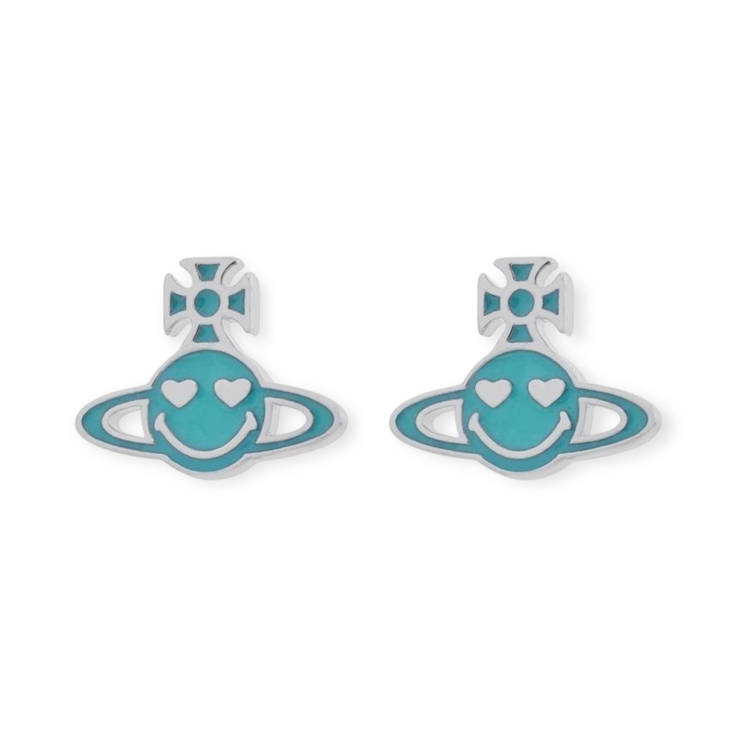 Smiley Face Heart Eyes Orb Pendant Earrings (3 Colors)