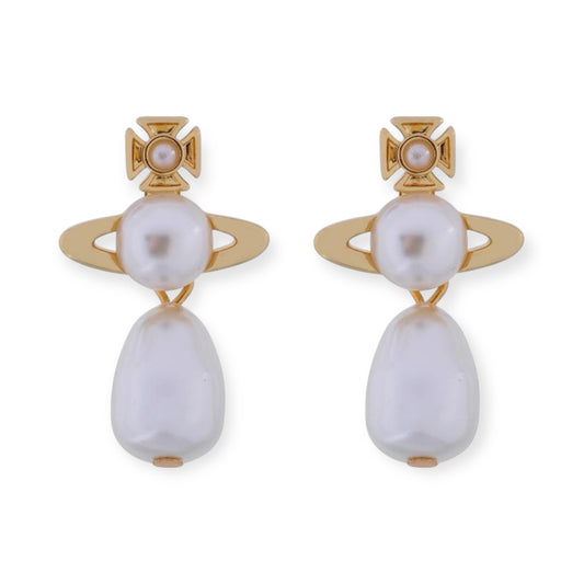 Mini Pearl Orb Pendant Hanging Pearl Drop Earrings (4 Colors)