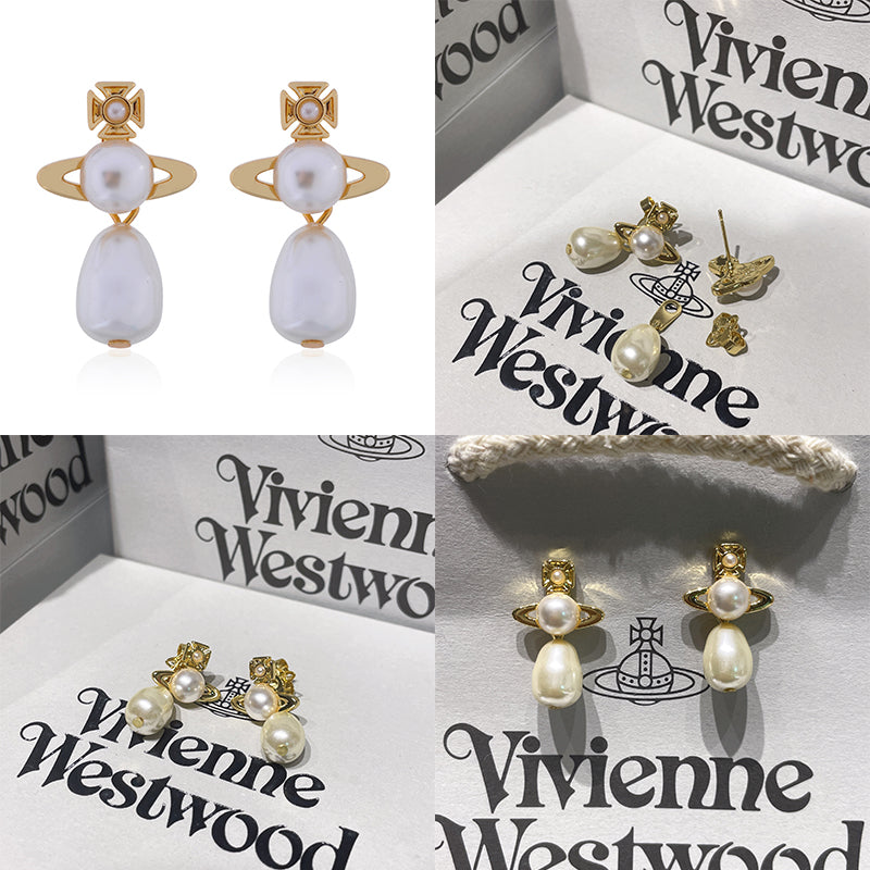 Mini Pearl Orb Pendant Hanging Pearl Drop Earrings (4 Colors)