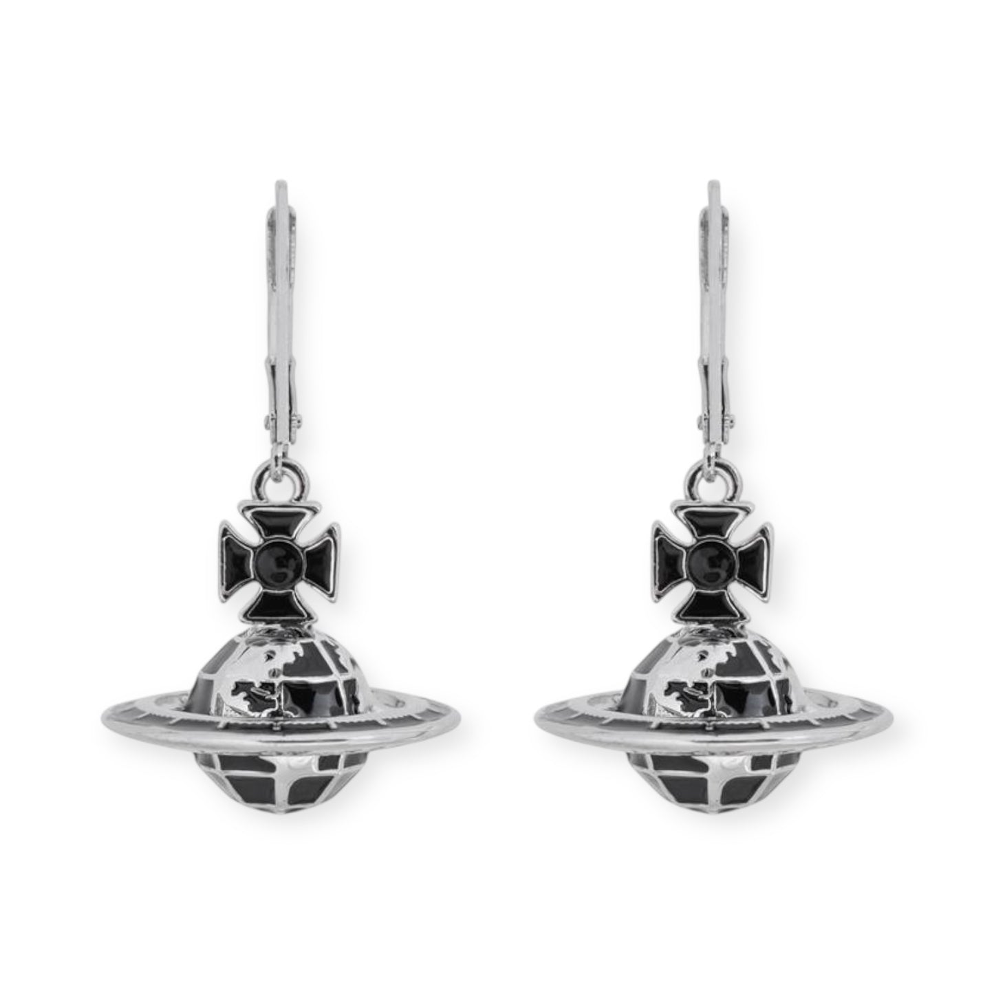 Earth Globe Abstract Design Orb Pendant Hanging Earrings (4 Colors)