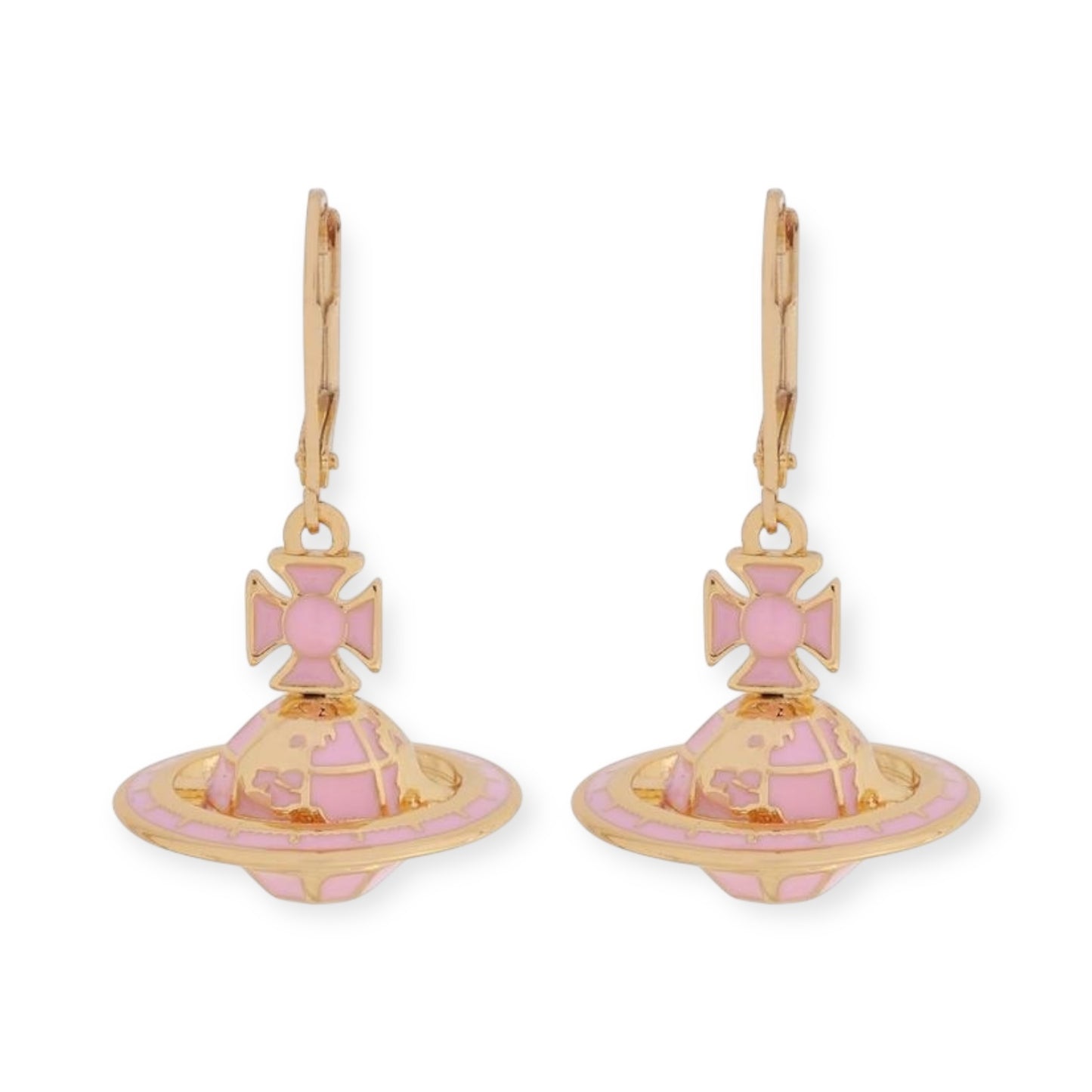 Earth Globe Abstract Design Orb Pendant Hanging Earrings (4 Colors)