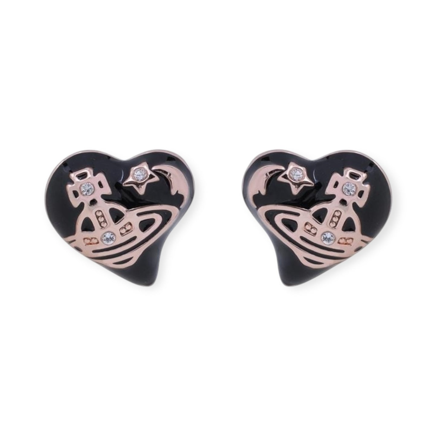 Heart Shape Asymmetrical Pendant Stud Earrings (3 Colors)