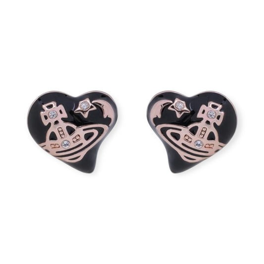 Heart Shape Asymmetrical Pendant Stud Earrings (3 Colors)