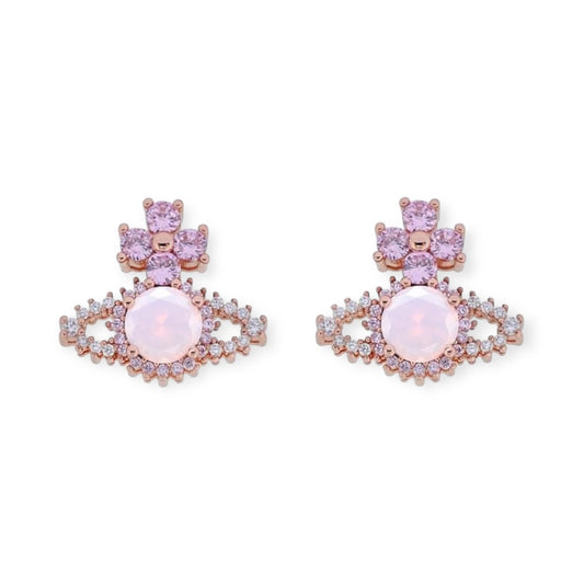 Crystallised Abstract Gem Studded Pendant Orb Stud Earrings (6 Colors)