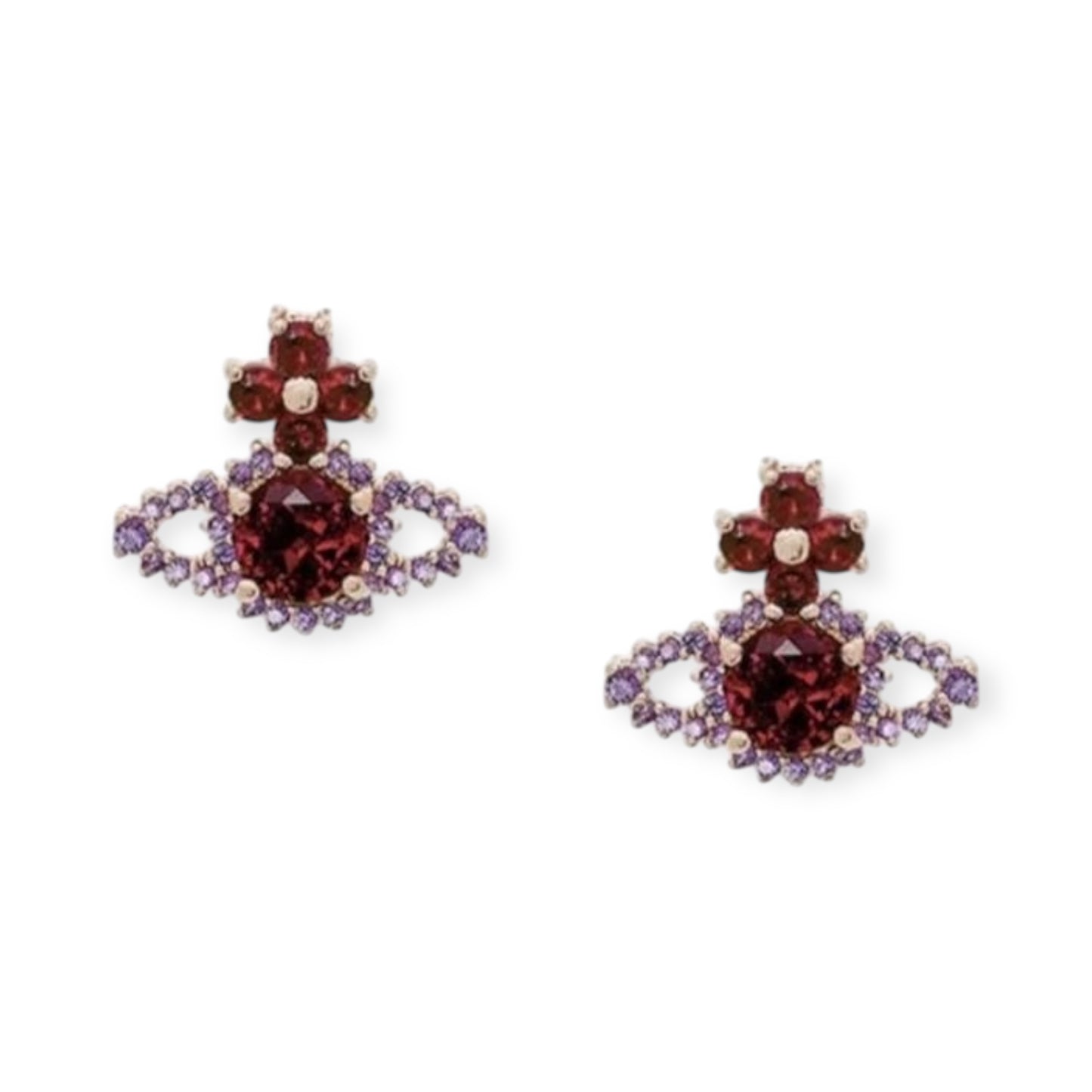 Crystallised Abstract Gem Studded Pendant Orb Stud Earrings (6 Colors)