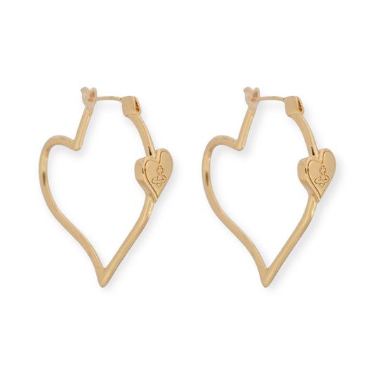 Hooped Heart Shaped Orb Engraved Pendant Earrings (4 Colors)