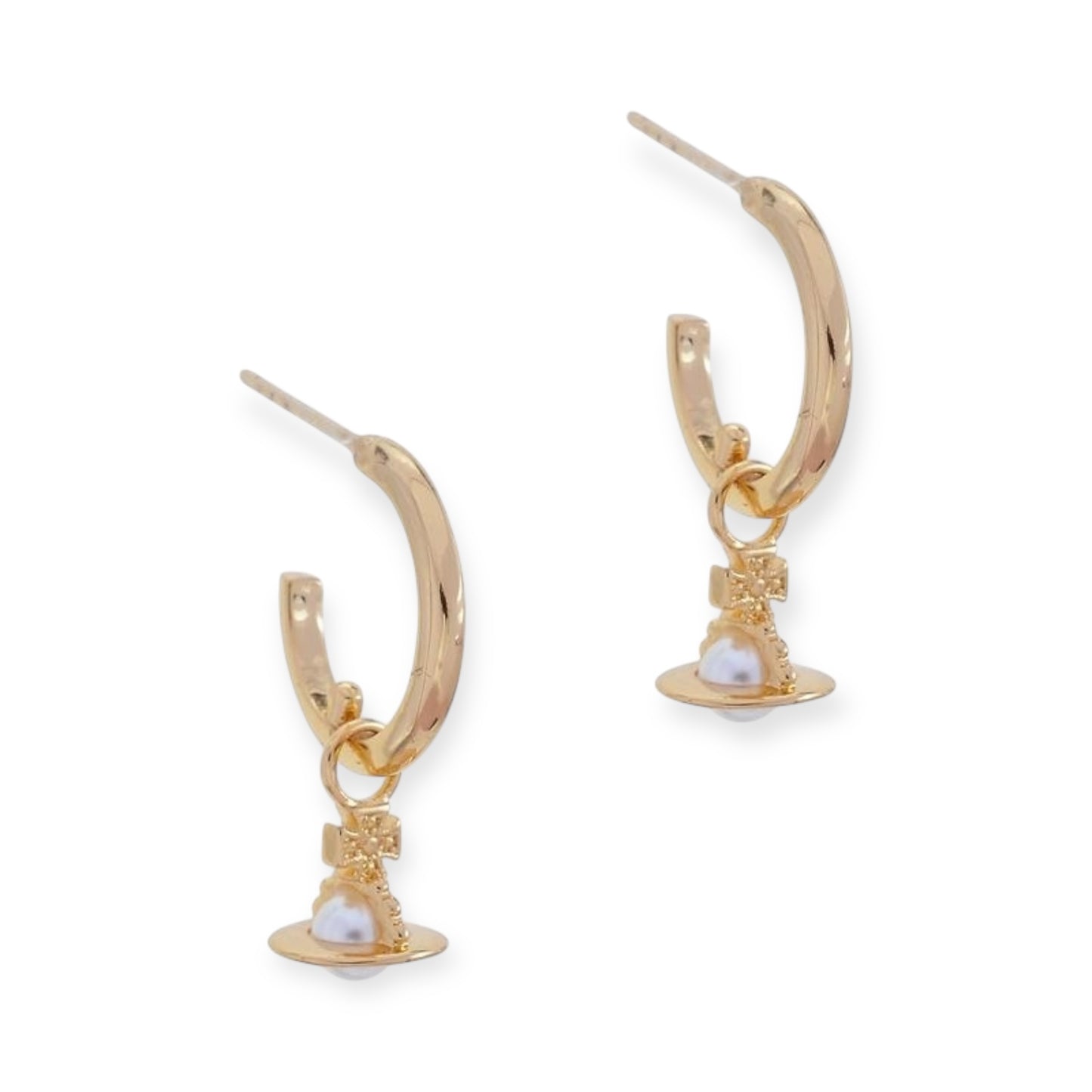 Mini Orb Hanging Pendant Hooped Earrings (3 Colors)