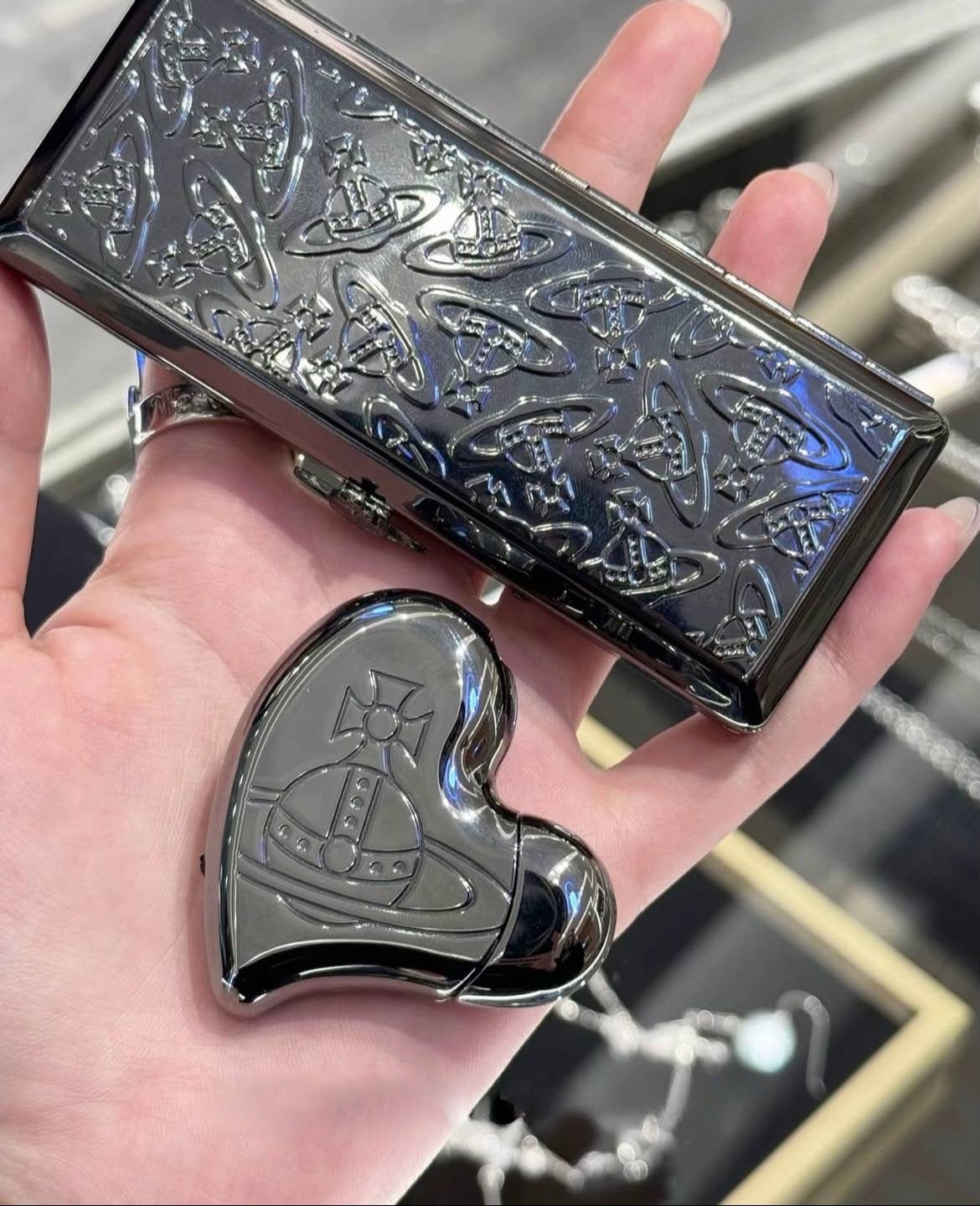 Cigarette Case Repeated Orb Design (2 Colors)