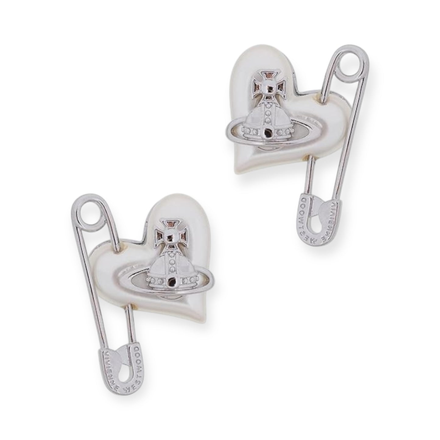 Heart Safety Pin Paperclip Earrings (3 Colors)