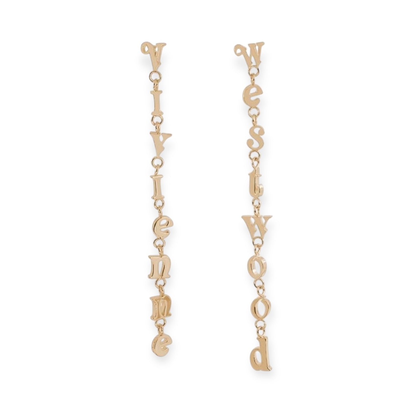 Lowercase Spellout Hanging Text Orb Gold & Silver Stud Earrings (2 Colors)