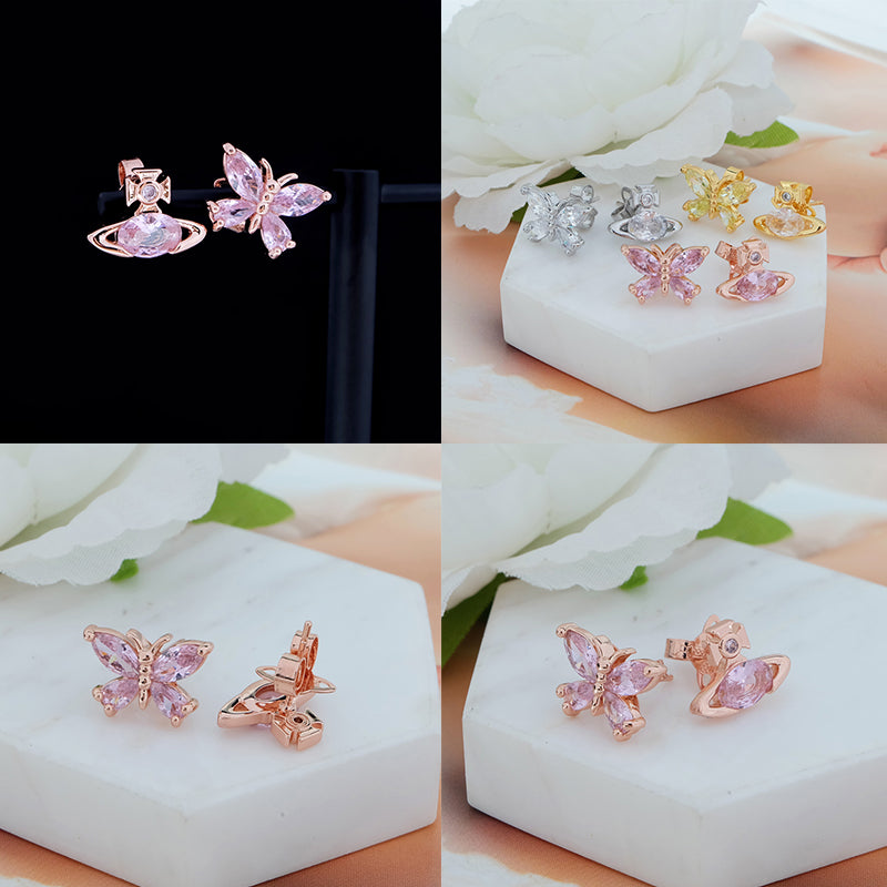 Butterfly Gemstone Earrings (3 Colors, 2 Styles)