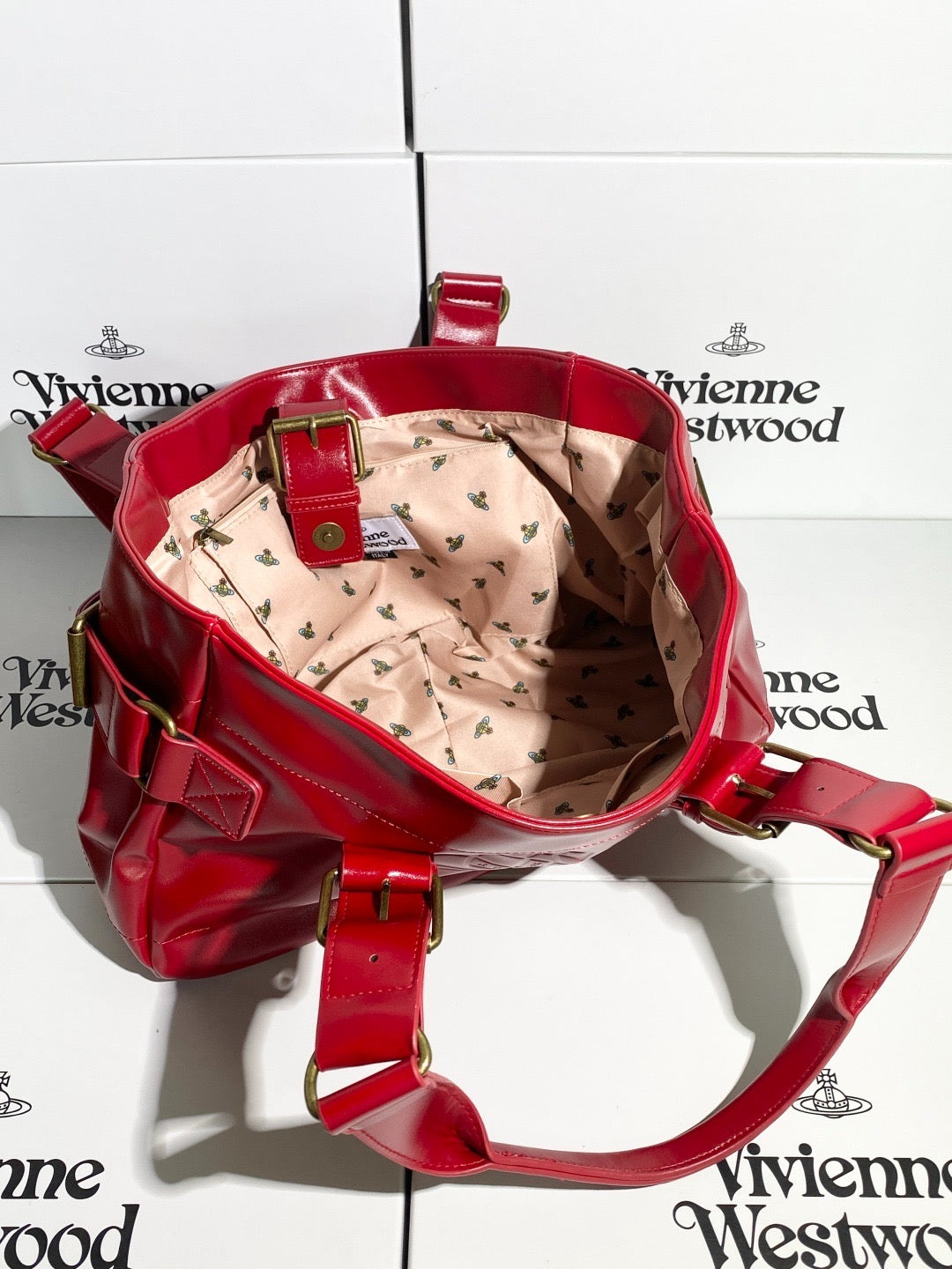 Red Orb Design Messenger Tote Hand Bag