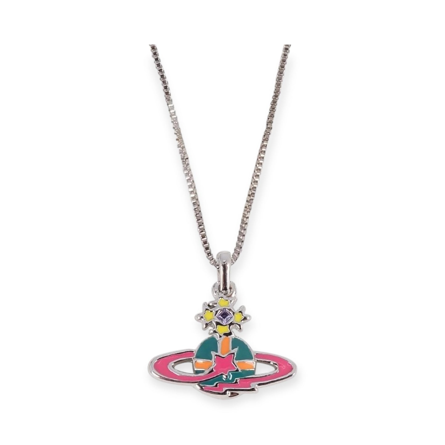 Multicolor Mini 10MM Orb Shooting Star Saturn Necklace (3 colors)