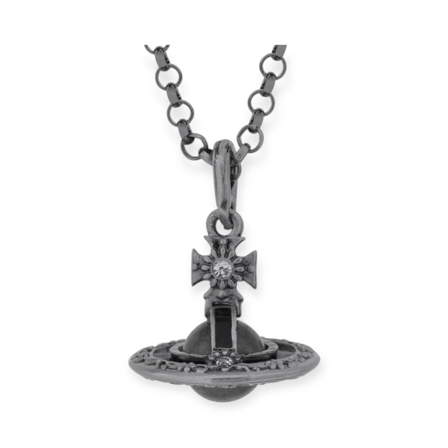 Detailed Gothic Orb Pendant Necklaces Purple & Dark Silver Colorways *20MM & 10MM*