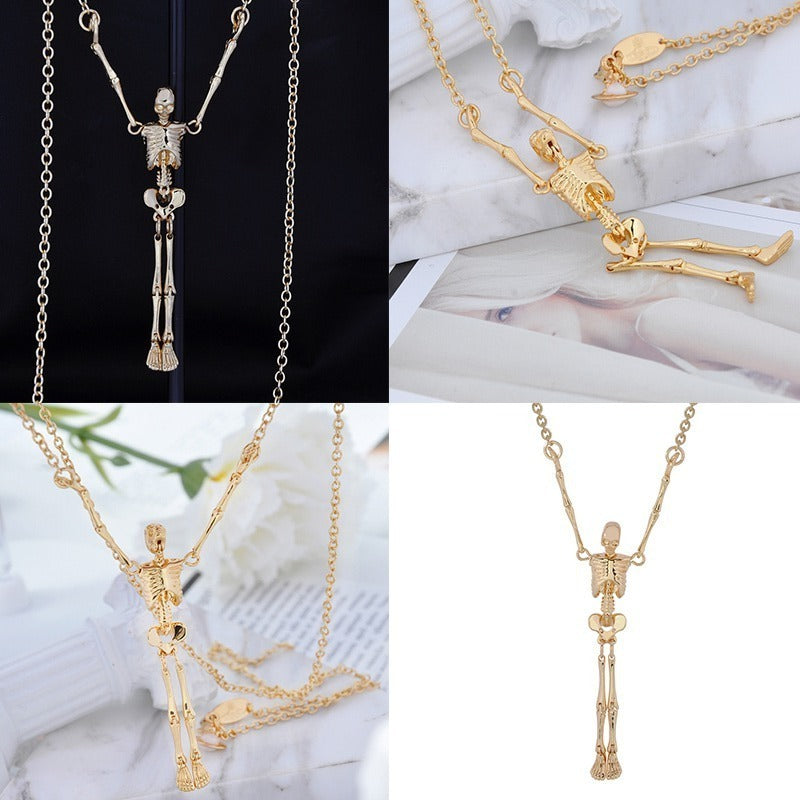 Skeleton Body Pendant Necklace (3 Colors)