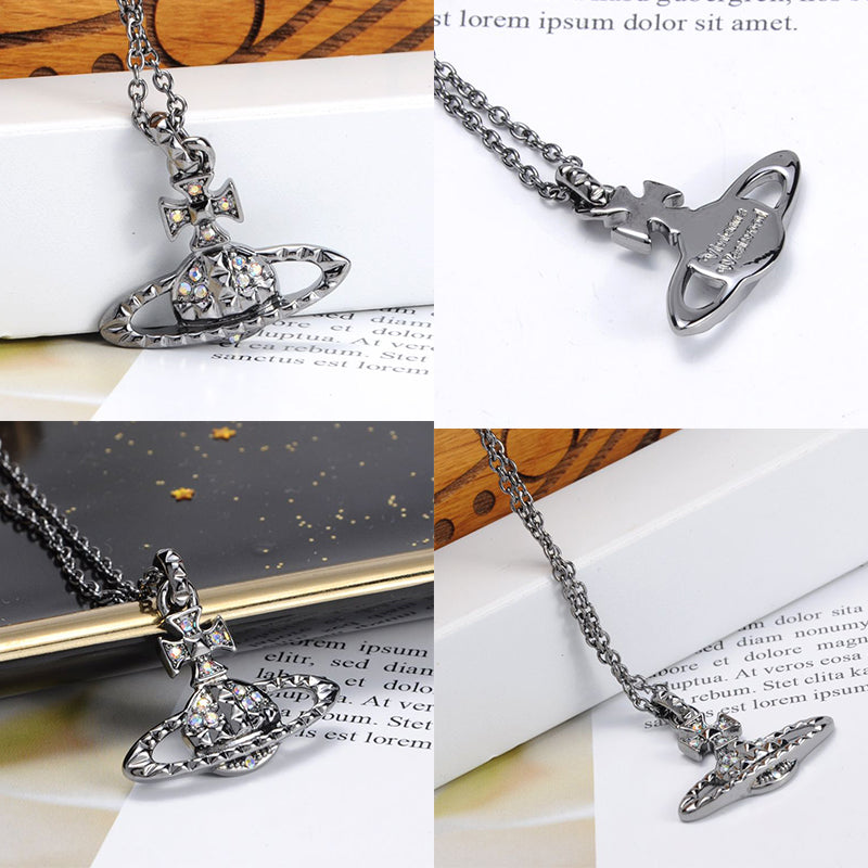 Abstract Shape Multigem 2D Orb Necklace (4 colors)