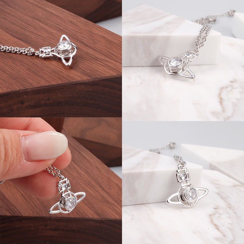 Middle Gem Outline Pendant Orb Necklace (2 colors)