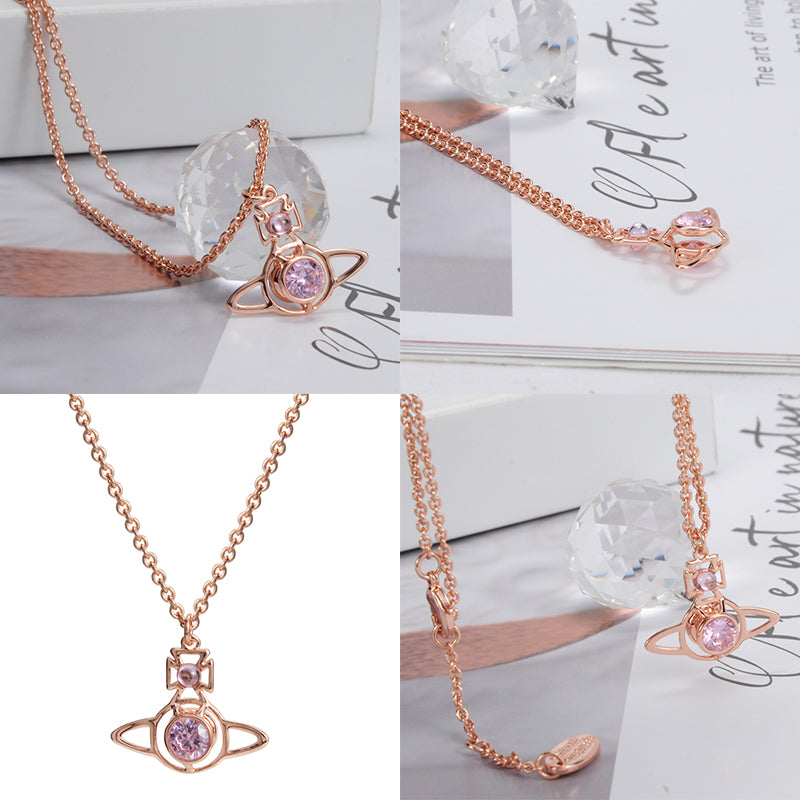 Middle Gem Outline Pendant Orb Necklace (2 colors)