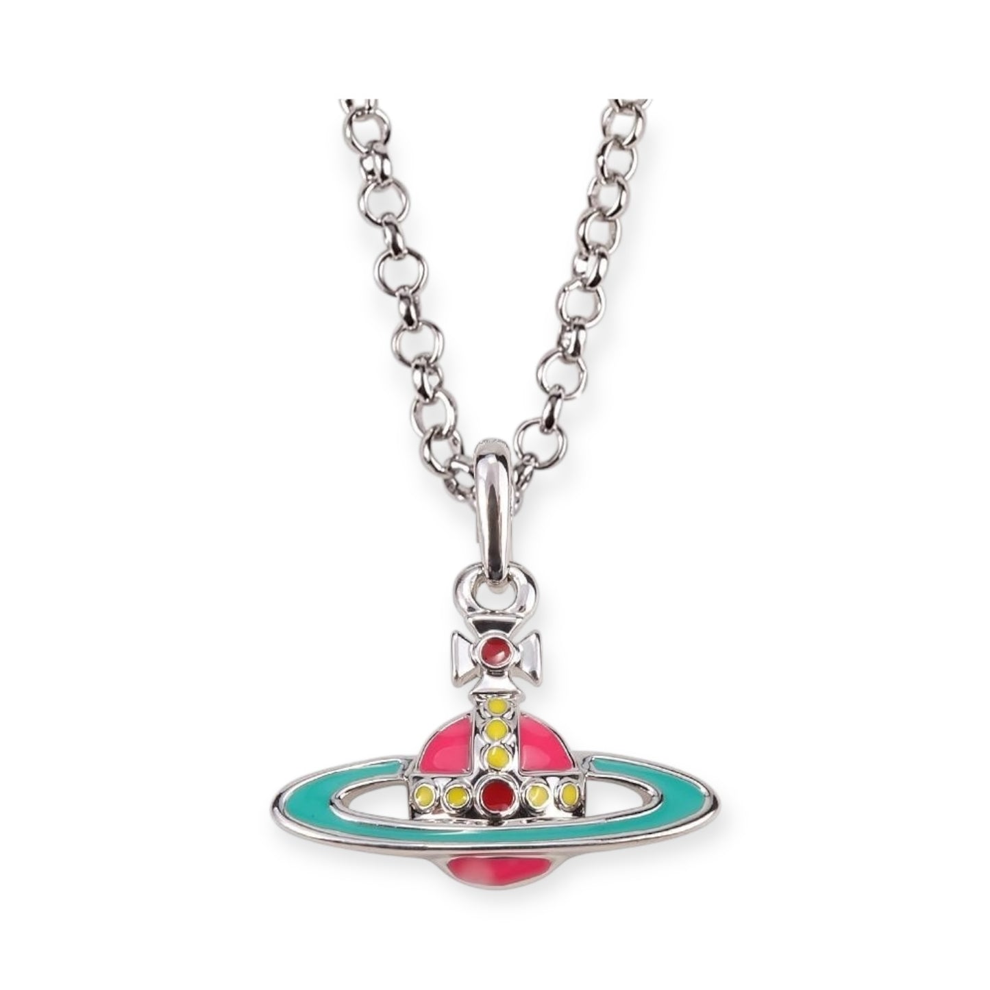 Mini Colorful Abstract 10MM Orb Pendant Necklace (7 Colors)