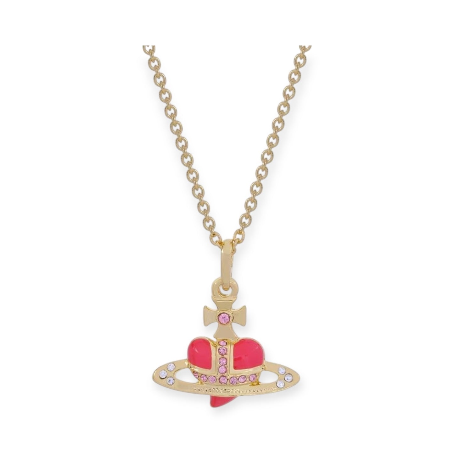 Mini Heart Shape Shaped Orb Design Gold Chain Necklace (7 Colors)