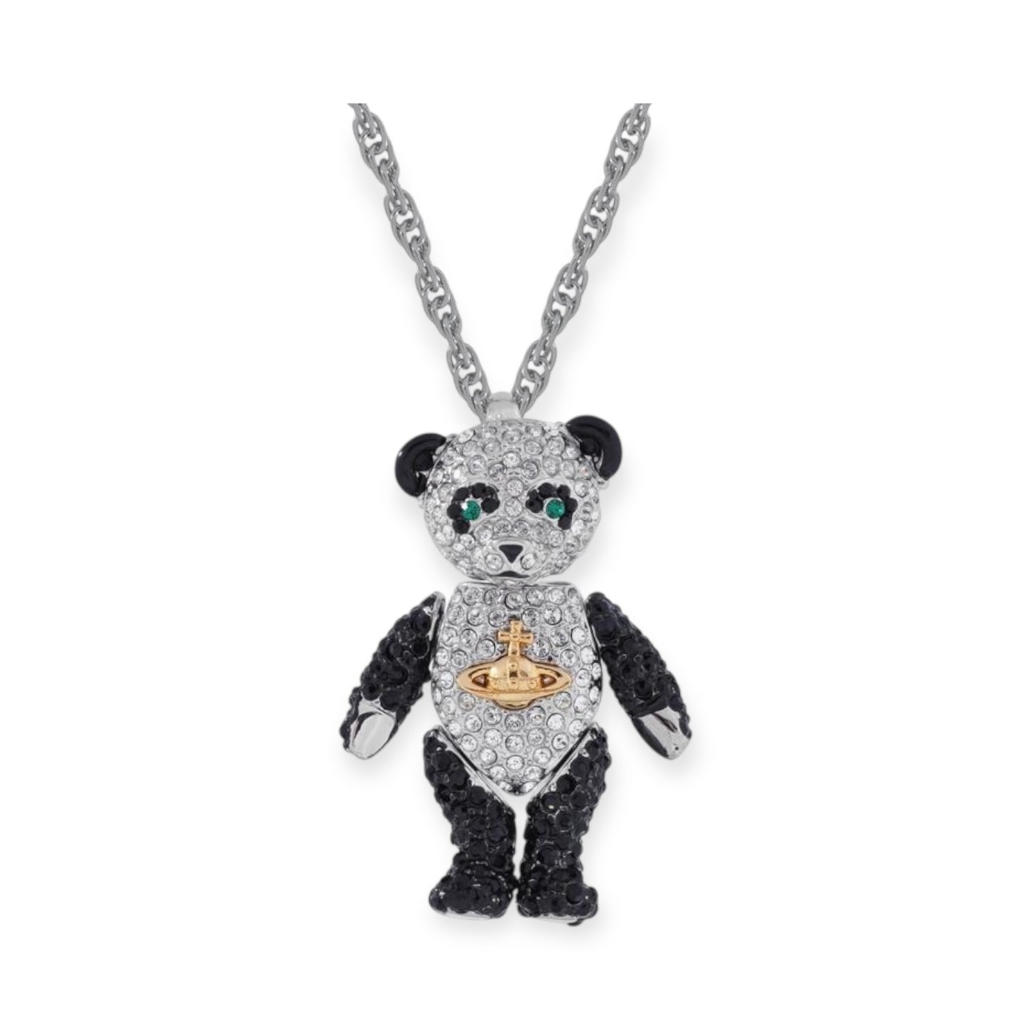 Teddy Bear Panda Gem Studded Pendant Necklace (2 colors)