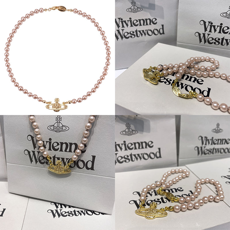 Beaded Pearl Colored Bas Abstract Pendant Orb Necklace (4 Colors)