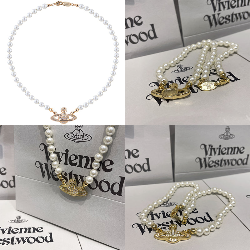 Beaded Pearl Abstract Bas Pendant Orb Necklace *3 Colors*