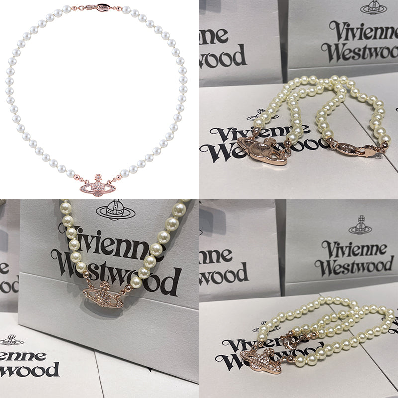 Beaded Pearl Abstract Bas Pendant Orb Necklace *3 Colors*