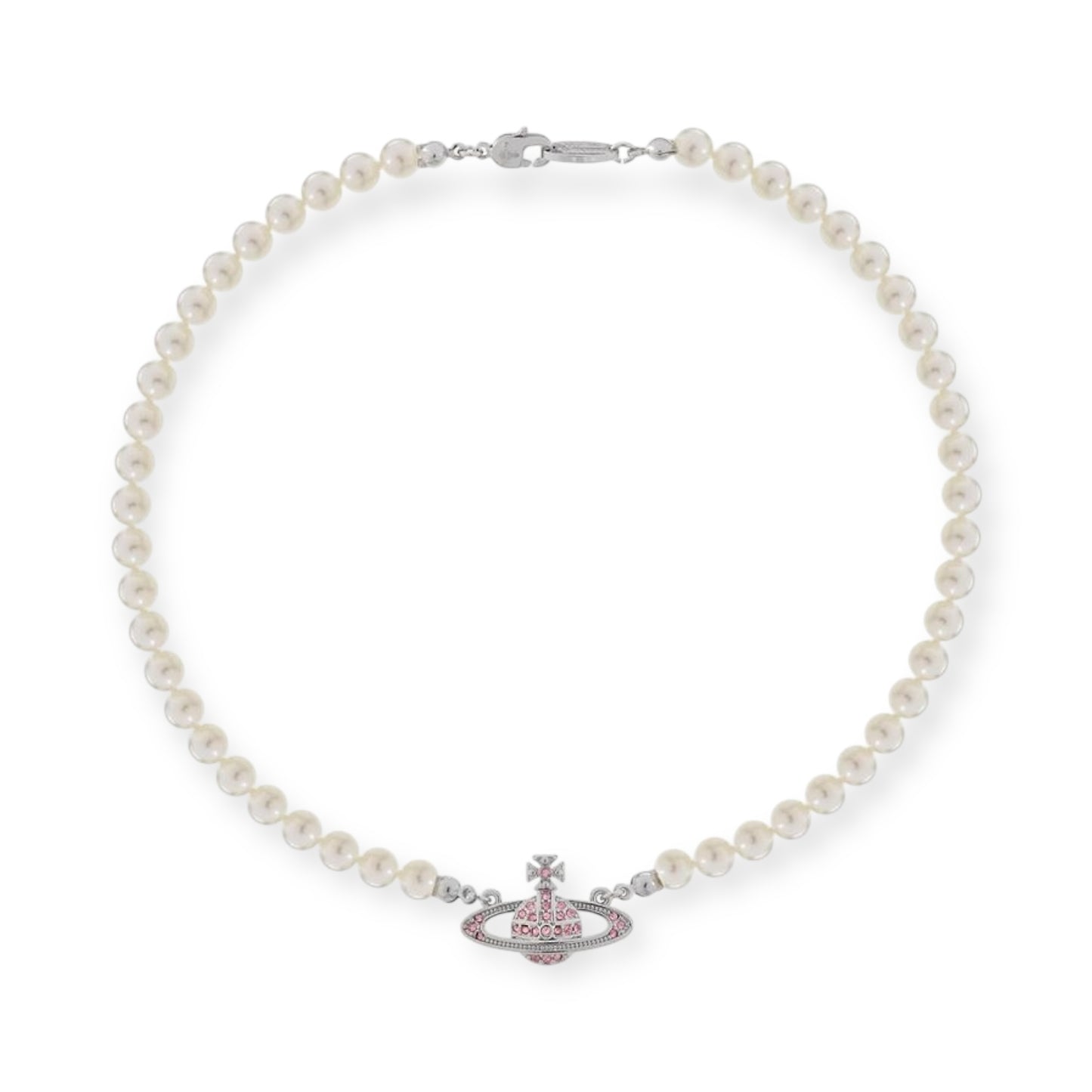 Beaded Pearl Colored Bas Abstract Pendant Orb Necklace (4 Colors)