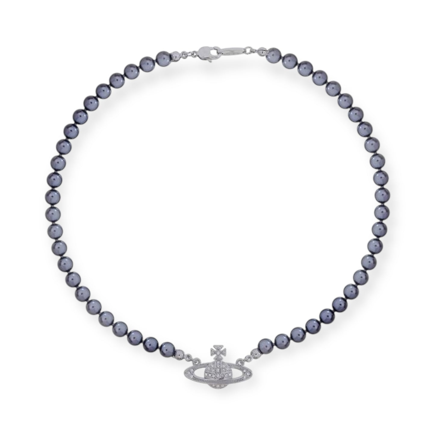 Beaded Pearl Colored Bas Abstract Pendant Orb Necklace (4 Colors)