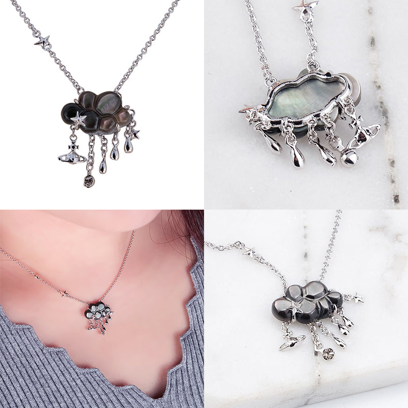 Rain Cloud Charm Pendant Necklace (2 Colors)